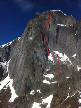 Traseu nou pe Le Brevent (Aguilles Rouges, masivul Mont Blanc){[]}Traseu nou pe Le Brevent